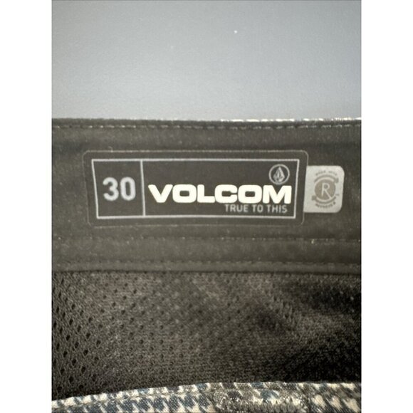 Volcom Men's 30 Hybrid Boardshorts Shorts Teal Gray Plaid EUC Inseam 9.5" - Picture 9 of 14